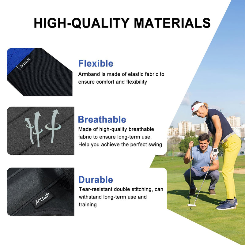 Right Hand Golf Grip Trainer 2 Pack with Arm Band & Wrist Strap, Golf Training Aid Kit, Grip Trainer Golf Club to Correct Hand Position and Develop Muscle Memory - BeesActive Australia