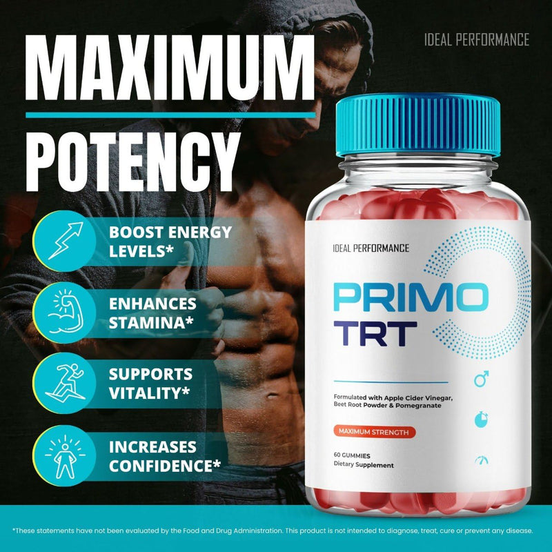Primo TRT Gummies, Official Primo TRT Gummies for Men - Maximum Strength Performance, All Natural Support Overall Health & Wellness, PrimoTRT Advanced Formula Support Gummy Reviews (60 Gummies)