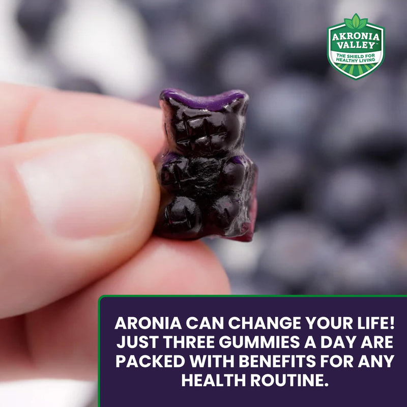 Aronia Berry Gummies | 45 Vegetarian Gummies | Pack of 1 | Immune Support, for Health and Wellness, Delicious Aronia Flavor Aronia Berry Gummies 45 Count (Pack of 1)
