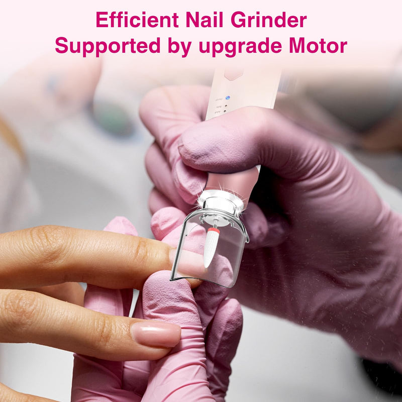 Professional Electric Nail Drill 2000mAH Portable Cordless Electric Nail File 10 in 1 Manicure Pedicure Kit ,5-Speeds Toe Nail Tools Hand Foot Care,Thick Toenail Grinder for Women Men Pets (Pink) Pink - BeesActive Australia