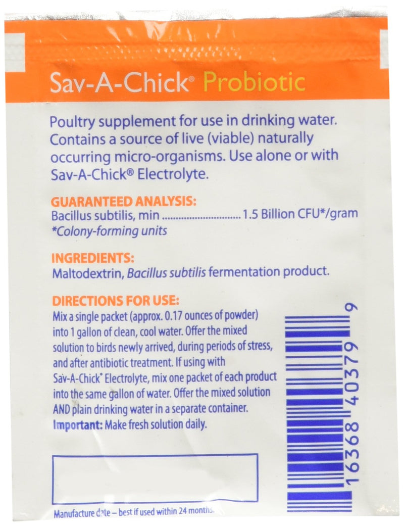Sav-A-Chick Probiotic 3 packets .17oz - PawsPlanet Australia