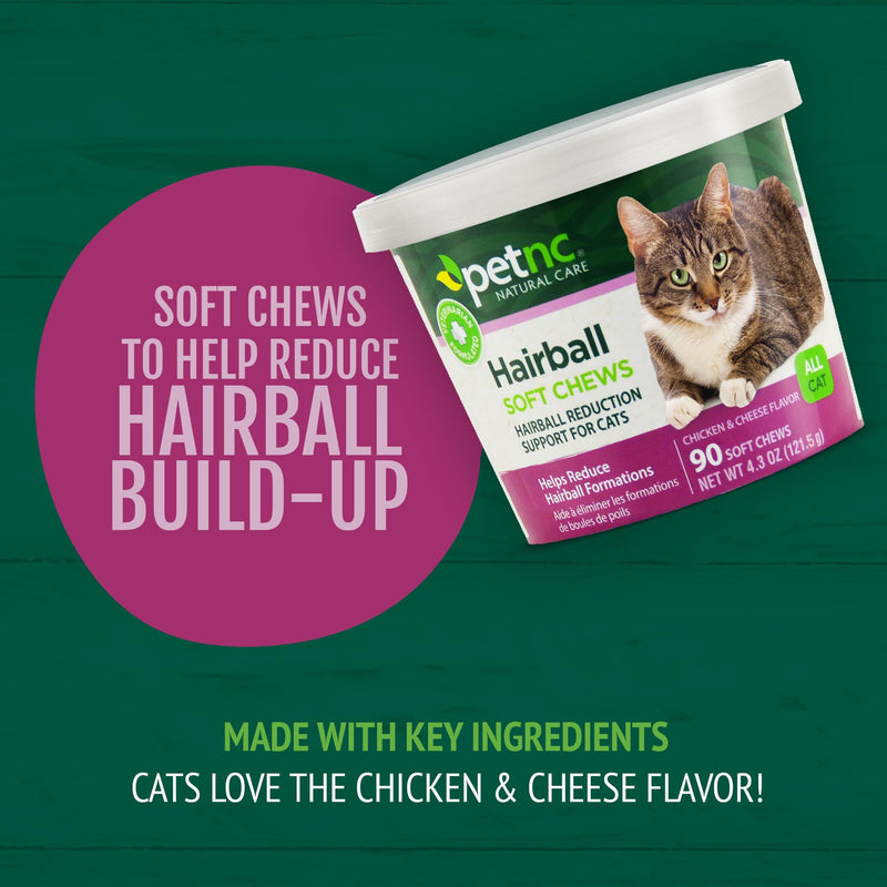 PetNC Natural Care Hairball Soft Chews for Cats, 90 Count - PawsPlanet Australia