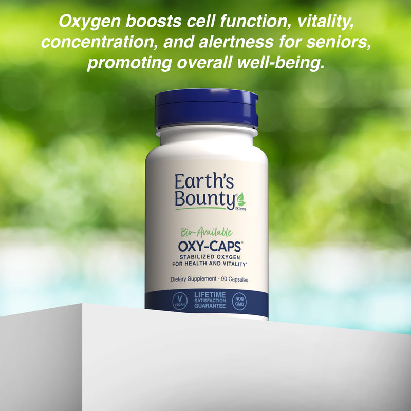 Earth's Bounty - Oxy-Caps - 90 Vegetarian Capsules - Oxygen Supplement - Vitality - Supports Stamina and Performance Recovery (Pack of 2) 90 Count (Pack of 2)