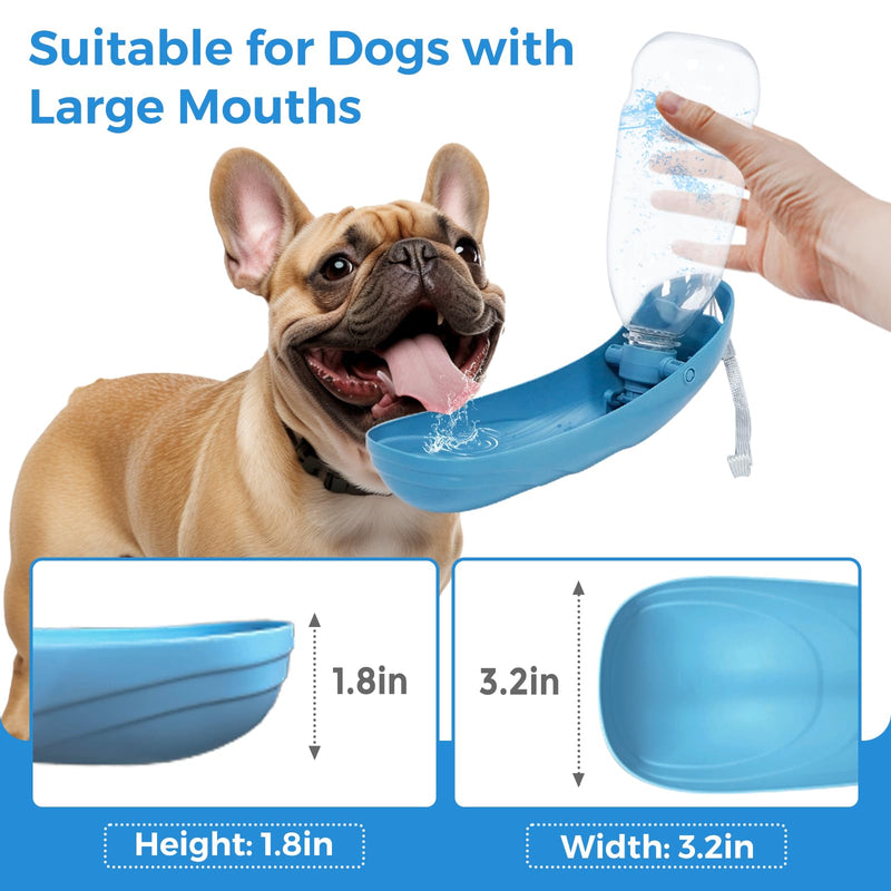 19oz Dog Water Bottle, Collapsible Dog Travel Water Bottle, Portable Dog Water Dispenser with Foldable Drinking Cup Bowl for Walking, Hiking, Lightweight, Leak-Proof, BPA Free, Blue A-Blue - BeesActive Australia