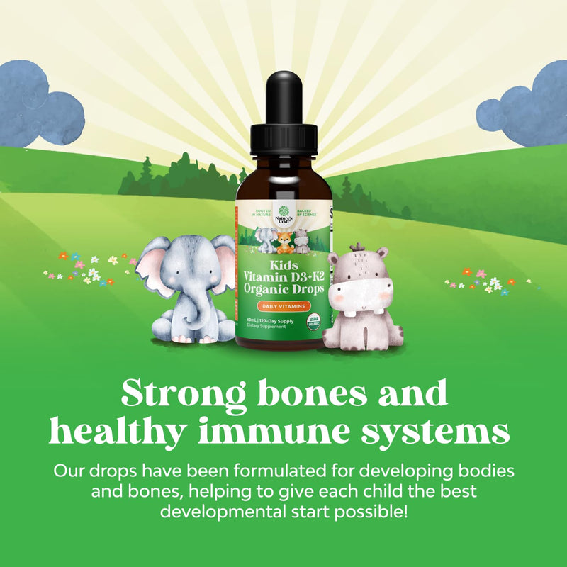 Vitamin D3 K2 Drops - Healthy Bone & Immune Support - Non GMO, Vegan -2FlOz | Vitamin D3 K2 1000iu Per Serving - Healthy Growth and Muscle Support - Infants, Babies and Toddlers - 120 Servings -Pack of 1 Kids 2 Fl Oz (Pack of 1)
