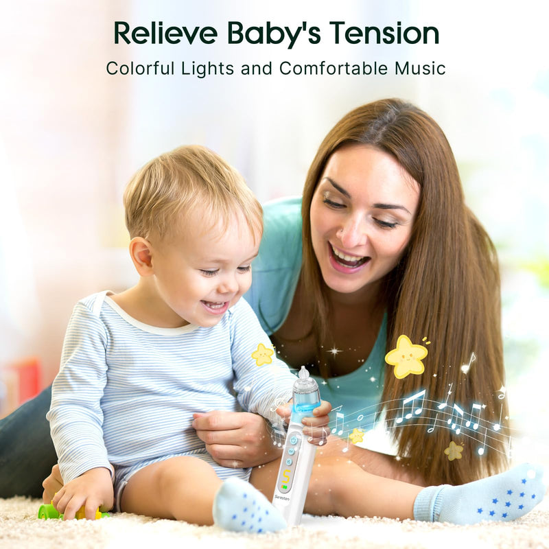 Nasal Aspirator for Baby,Rechargeable Nose Sucker for Baby,Baby Nasal Aspirator with 3 Silicone Tips,Adjustable Suction ,Waterproof Booger Sucker for Baby with Music and Light Function,Blue Blue - BeesActive Australia