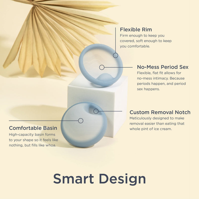 Saalt Menstrual Disc - Soft, Flexible, Reusable Medical-Grade Silicone - Wear 12 Hours - Removal Notch - Two Sizes - Menstrual Cup or Tampon Alternative - Made in USA - Lasts 10 Years (Blue, Regular) Coastal Blue 1 Count (Pack of 1) - BeesActive Australia