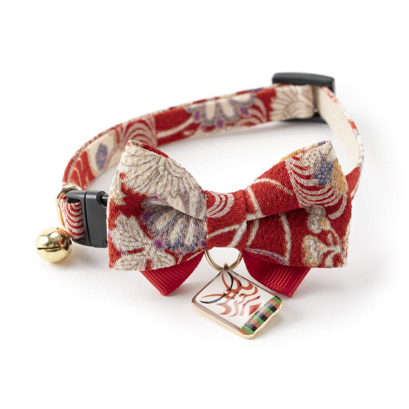 Necoichi Kabuki Charm Bow Tie Cat Collar (Red) Red - BeesActive Australia