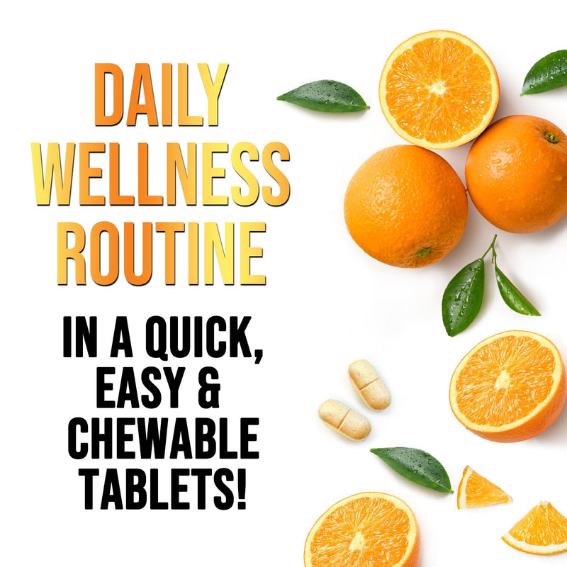 Vitamin C 1000mg Per Serving - Extra Strength Daily Immune Support with Rose Hips Chewable Supplement - Sugar Free Tasty Orange Flavor - Antioxidant & Collagen Support - USA Bottled - 120 Tablets 120 Count (Pack of 1)