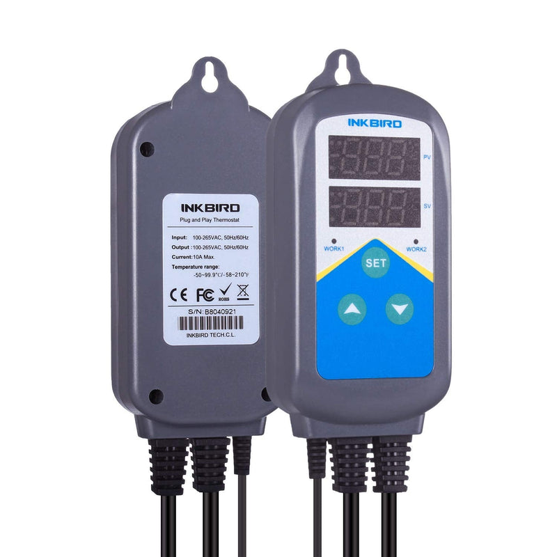 Inkbird Aquarium Heater with Probe Thermostat Fish Ornamental Shrimp Reef Tanks 24 Hours Double Time with Day Night Automatic Temperature Controller ITC-306T+Aquarium Probe - BeesActive Australia