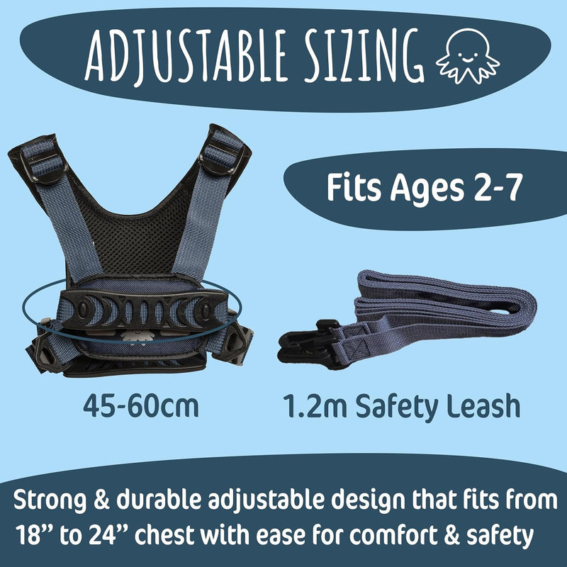 Child Safety Harness | Premium Adjustable Toddler & Kids Harness Ages 2‚Äì7 | Autism Support Blue