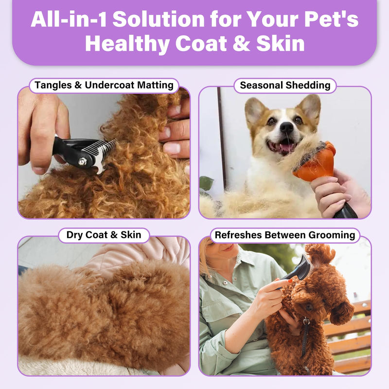 Dog Detangler Spray Dematting, Natural Dog Leave in Conditioner Spray for Grooming and Dog Mat Removal,Perfect for Doodles & All Coat Types,Lavender Scent - PawsPlanet Australia