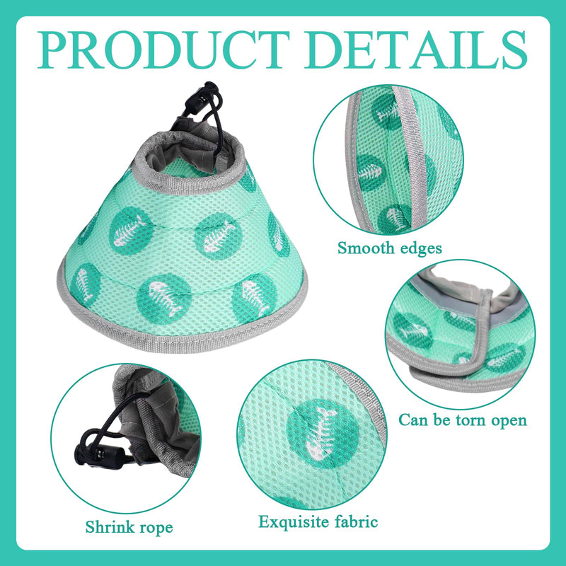 Cat Neck Brace, Soft Cat Neck Brace, Adjustable Cat Protective Collar for After Operations and Injuries, Prevents Licking Wounds Cat Collar for Cats (Green, M) Green - BeesActive Australia