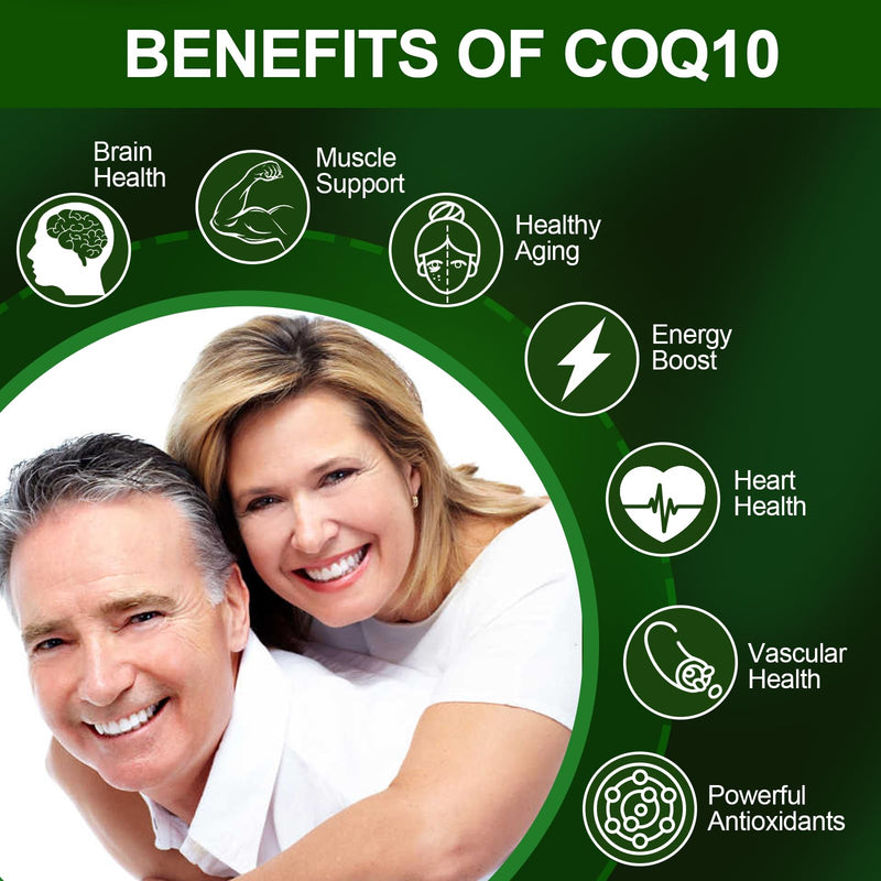 JulyDeer CoQ10 200mg with Vitamin E 20mg Coenzyme Q10 Supplement 60 Caps | 3-Party Tested, Non-GMO, Gluten-free, High Absorption Antioxidant Support Heart, Energy, Overall Health for Women and Men 60 Count(Pack of 1)