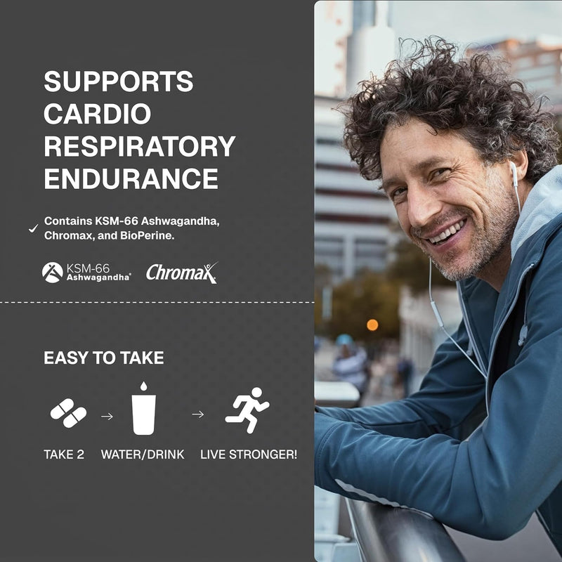 Weider Prime Testosterone Support - 120 Capsules - Men's Health Supplement- Enriched with Vitamins & Minerals- Daily Energy & Vitality - with Ashwagandha, Chromax Chromium, Bioperine & Zinc | Men's Vitality Formula, with KSM-66 Ashwagandha, Zinc and Bi...