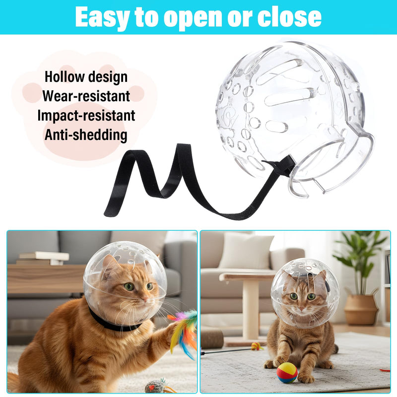 Cat Muzzle for Grooming Adjustable Hood with Paw Covers, Breathable Cats Helmet Anti Bite Muzzles Anti Scratch Boots Silicone Kitten Bubble Muzzle and Paw Protector for Pet Bathing Cat Claw Care