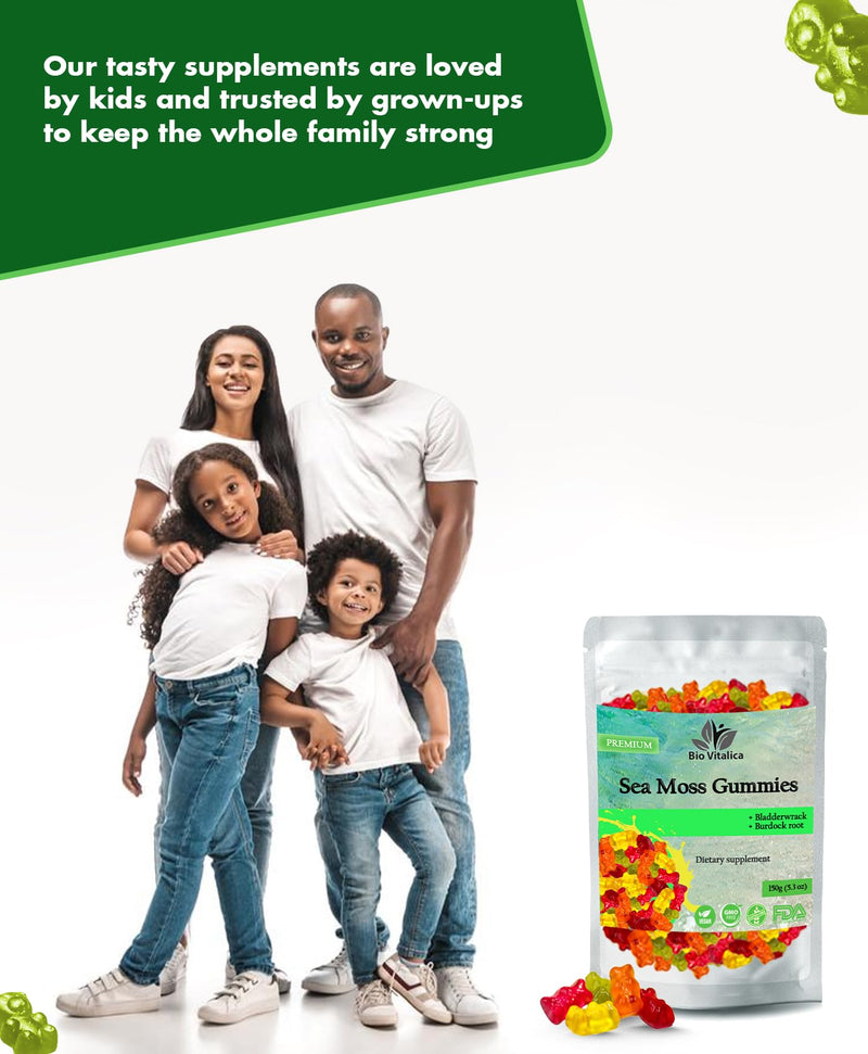 Sea Moss Gummies – with Bladderwrack & Burdock Root – Wildcrafted Gel + Powder – Vegan, Keto, Non-GMO, Gluten-Free – Fruity Mineral-Rich Gummies – 50 Count (3 Pack) 50 Count (Pack of 3)