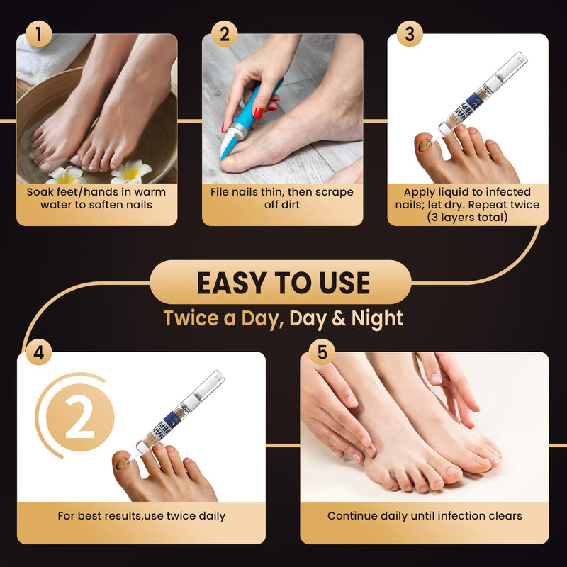 Toenail Fungus Treatment Extra Strength Pen for Toenail & Finger, More Pure Natural Plant Extracts, Toe Nail Fungus Treatments for Damaged Nail Blue