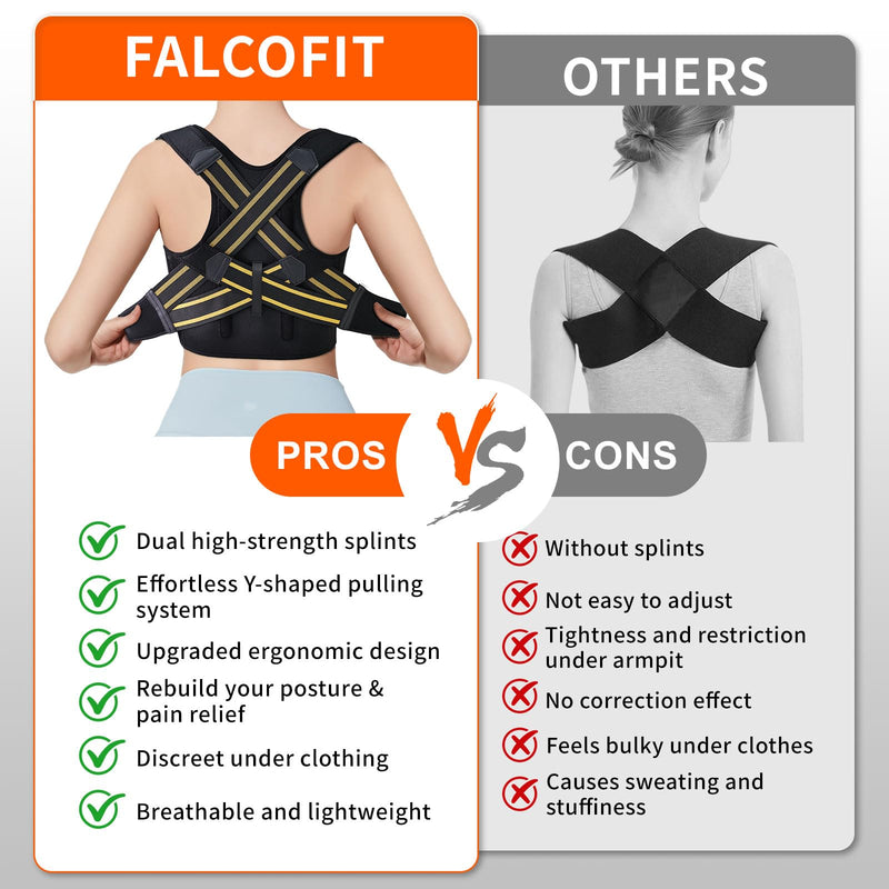 Posture Corrector for Men and Women, Instant Back Straightener, Adjustable Upper Back Brace, Invisible Shoulder Brace Hunchback Corrector for Slouching, Scoliosis, Neck Pain Relief (Large) L (Underbust: 41-49'')