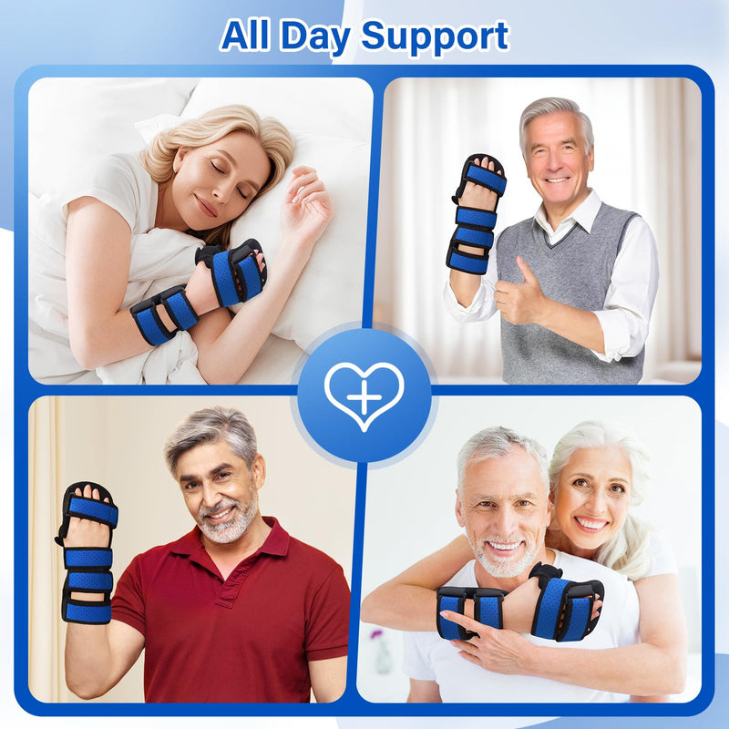 Resting Hand Splint-Hand Brace-Pain Relief For Carpel Tunnel, Stroke Recovery, Arthritis, Tendinitis-Left Left