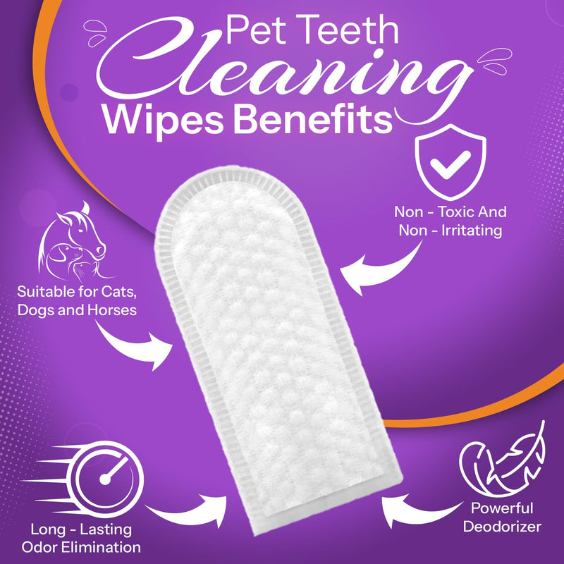 DEVO-T 100% Natural Dog Teeth Cleaning Wipes | Pet Teeth Cleaning Finger Wipes for Dogs, Cats & Horses | Remove Bad Breath,& Tartar Buildup | Dog Wipes Mint Scented & Unscented Bundle | 150 Count