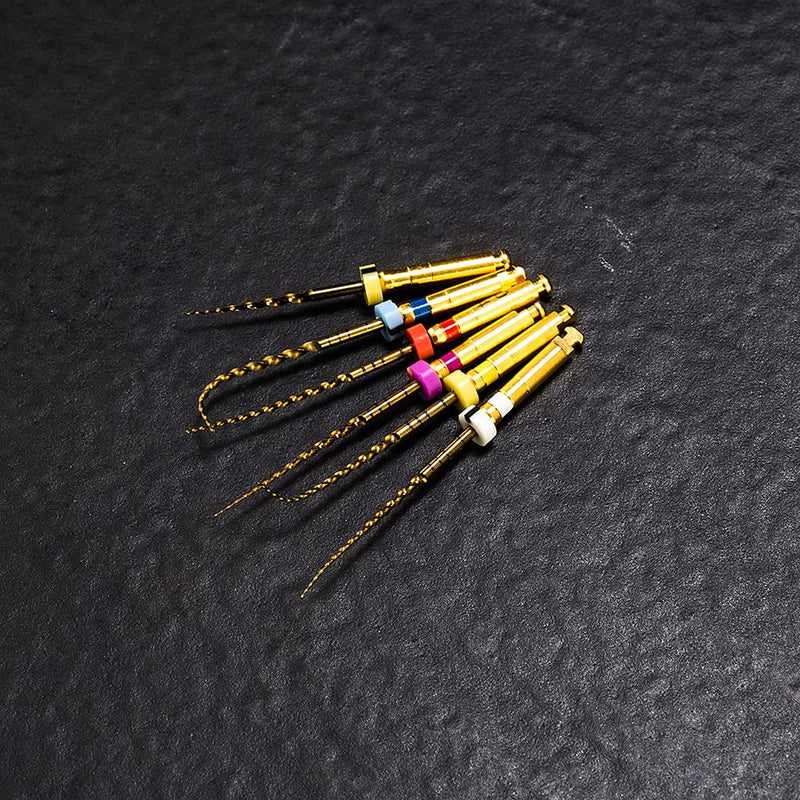 Dental Endo Files X-Pro Gold Taper Endodontic Root Canal Files 6PCS Controlled Memory Niti Rotary Engine File (31MM Assorted) 31MM Assorted