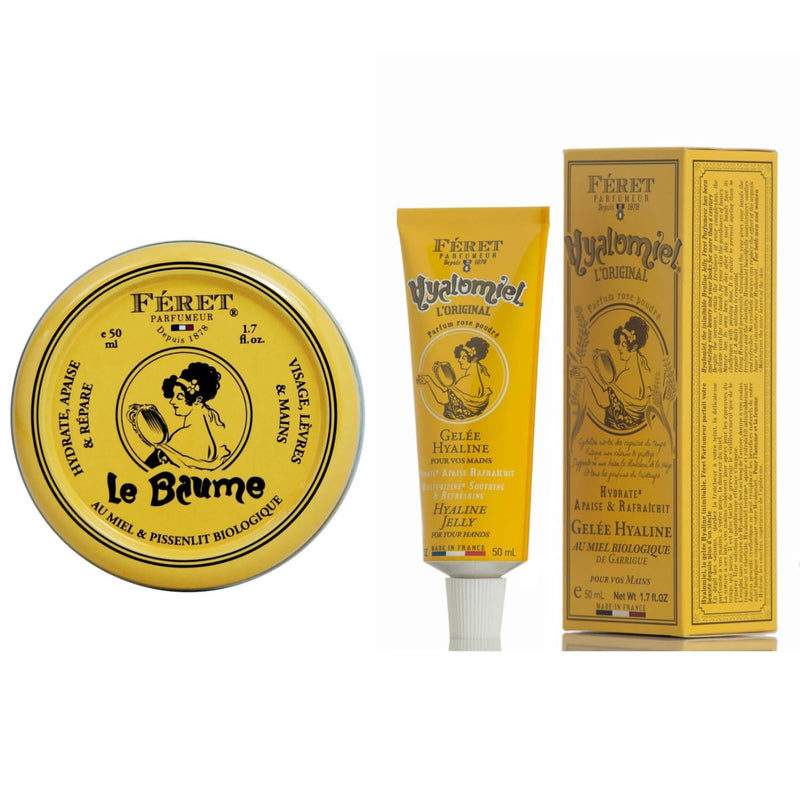 Feret Parfumeur Le Hyalomiel Gel Moisturizer – Rose Poudré – Hydrating Skincare with Organic Honey – Soothing Gel for Dry, Cracked Hands, Feet & Skin – Made in France – 50ml / 1.7oz (Set) Set - BeesActive Australia