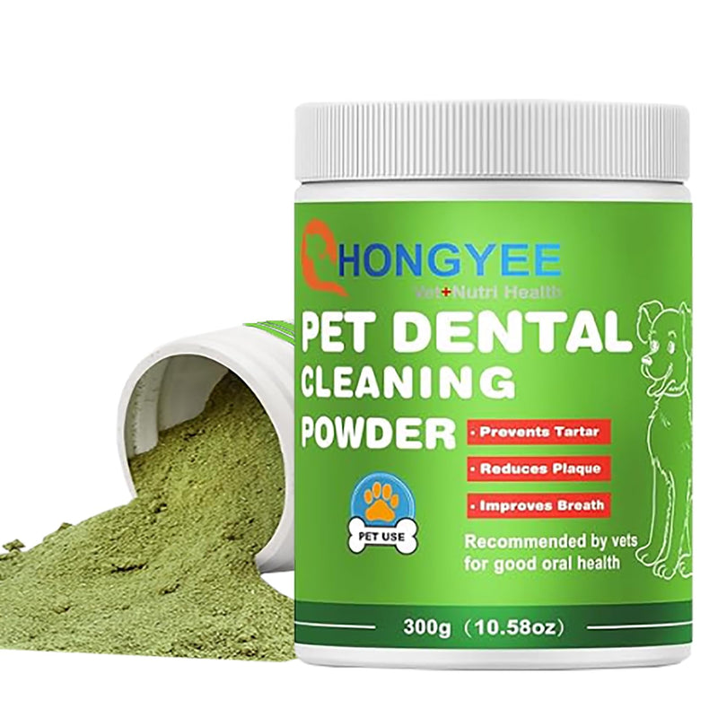 Dental Powder 300g, Teeth Cleaning Powder, Dog Teeth Cleaning Products, Plaque Off for Dogs & Cats Breath Freshener for Bad Breath, Tartar Remover,Dental Care Supplies for Small, Medium, Pet Denta
