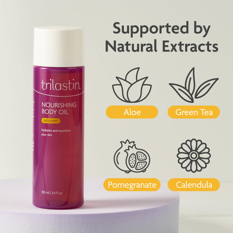 TriLASTIN Body Oil (3.4oz) | Vitamin-Infused Stretch Mark Oil | Body Serum for Scars, Stretch Marks, and Moisturizing | Paraben-Free and Hypoallergenic - BeesActive Australia