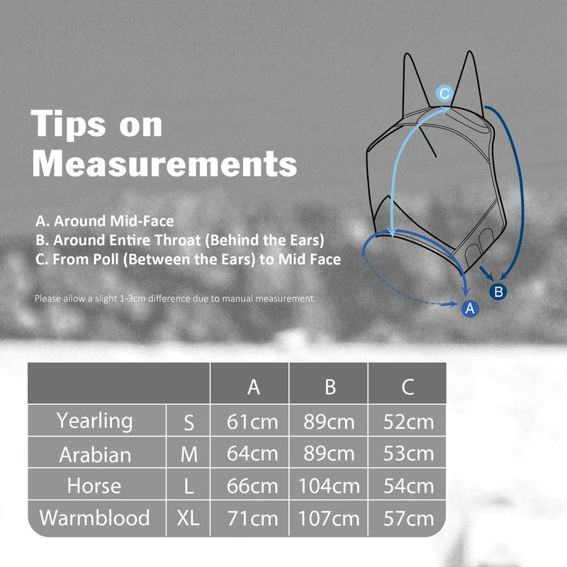 Harrison Howard Pro Luminous Horse Half Face Fly Mask Large Eye Space with Ears UV Protection for Horse Teal L - BeesActive Australia
