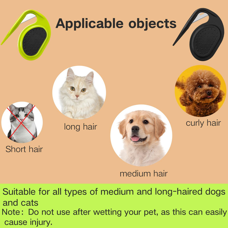 2Pcs Knotting Comb for Cats, Dog, Pet Knotting Comb De Knotting Comb for Dog Pet Hair Removal Tool Cat Dog Grooming Comb Knot Remover Cat Knotting Comb-Black Black-2Pcs - BeesActive Australia