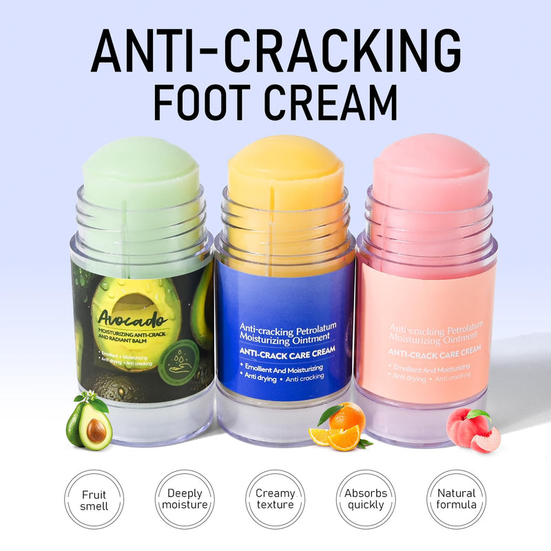 2Pcs Crack Feet Prevention Stick, Moisturizing and Hydrating Foot and Hand Balm, Remove Dead Skin Softening and Nourishing Anti-Cracking Foot Cream for Feet Elbows Knees 2pcs