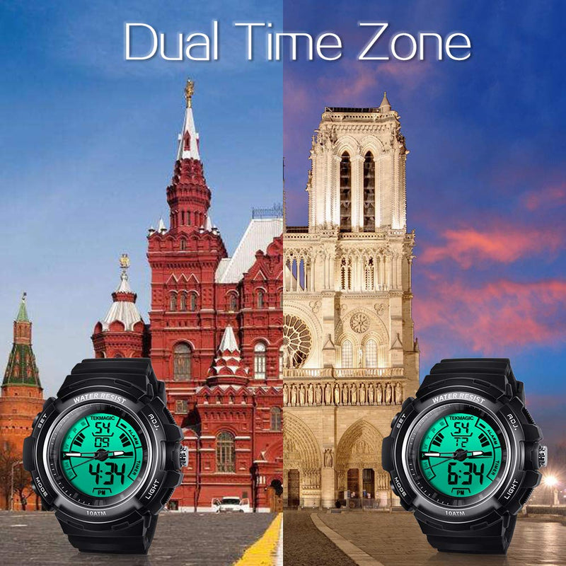 10ATM Waterproof Digital Scuba Diving Watch 100m Underwater for Swimming and Running with Stopwatch and Luminous LCD Display Built-in - BeesActive Australia