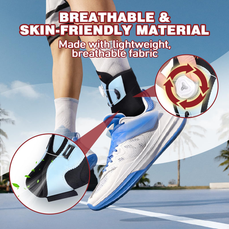 Ankle Brace for Sprained Ankle, Adjustable Knob Support with Removable Metal Splints, KTQUICK Breathable Ankle Stabilizer for Unsex, Pain Relief for Swelling,Injury Recovery,Sports,M(Shoes 8.5‘’-12‘’) Medium - BeesActive Australia