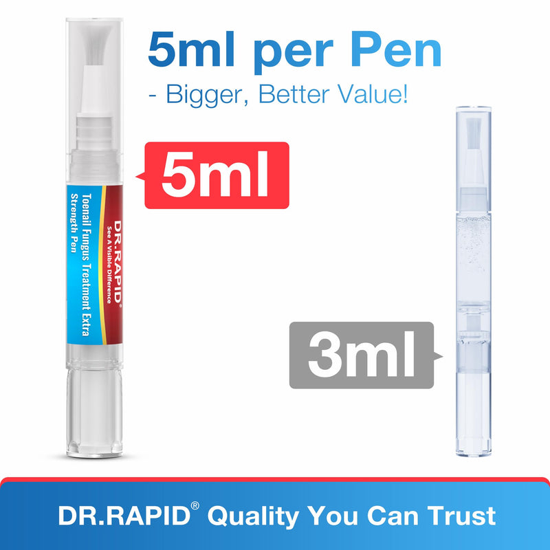 Toenail Fungus Treatment Extra Strength - DR.RAPID Toenail Fungus Treatment Pen with 25% Undecylenic Acid & Tolnaftate, Ideal for Fungus Treatment for Damaged Nails & Fingernails 5ml/0.18FLOZ 3Pcs 1 Count (Pack of 3)