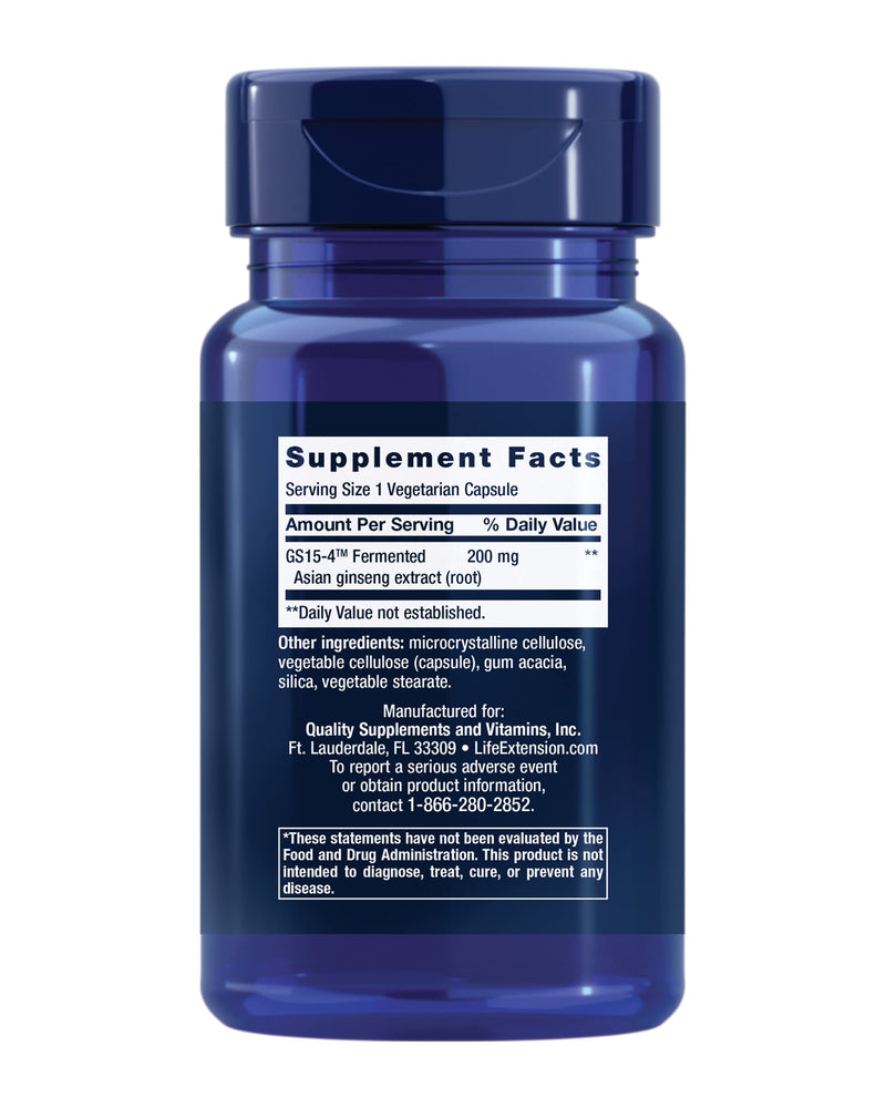 Life Extension Ginseng Energy Boost, Energy Support, Healthy Stress Management, Gluten-Free, Non-GMO, Vegetarian, 30 Capsules | Ginseng Energy Boost Formula Supports Energy & Healthy Stress Management, Gluten-Free, Non-GMO & Vegetarian