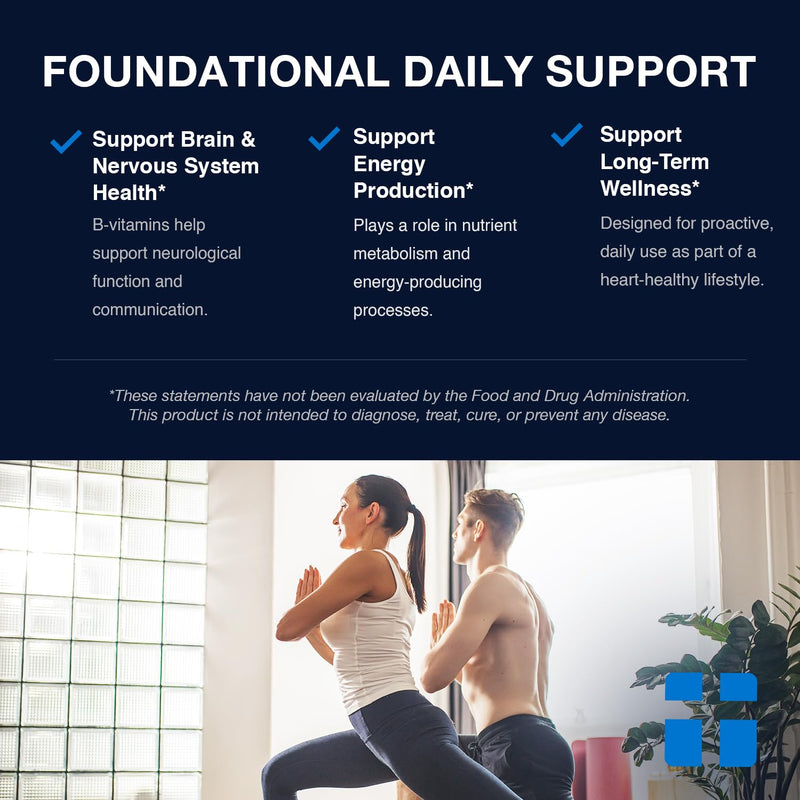 Opti + Homocysteine Capsules | Daily Brain and Heart Health Supplements* | Brain Supplement with Methylcobalamin & Methylfolate | 60 capsules/30 Servings