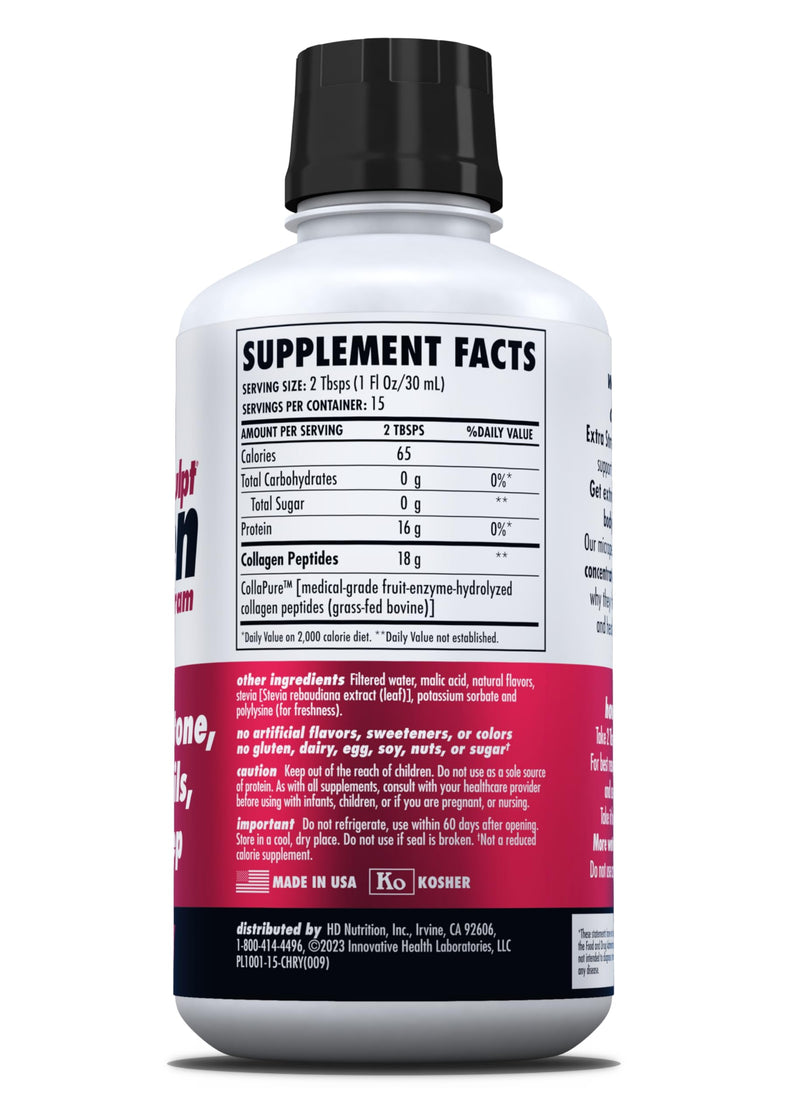 HEALTH DIRECT AminoSculpt Sugar-Free Liquid Collagen, Tart Cherry, 15 oz | High-Potency Collagen for Men & Women. Supports Hair, Skin, Nails & Joints. Medical-Grade, No Mixing, Non-GMO & Grass-Fed 15 Fl Oz (Pack of 1)