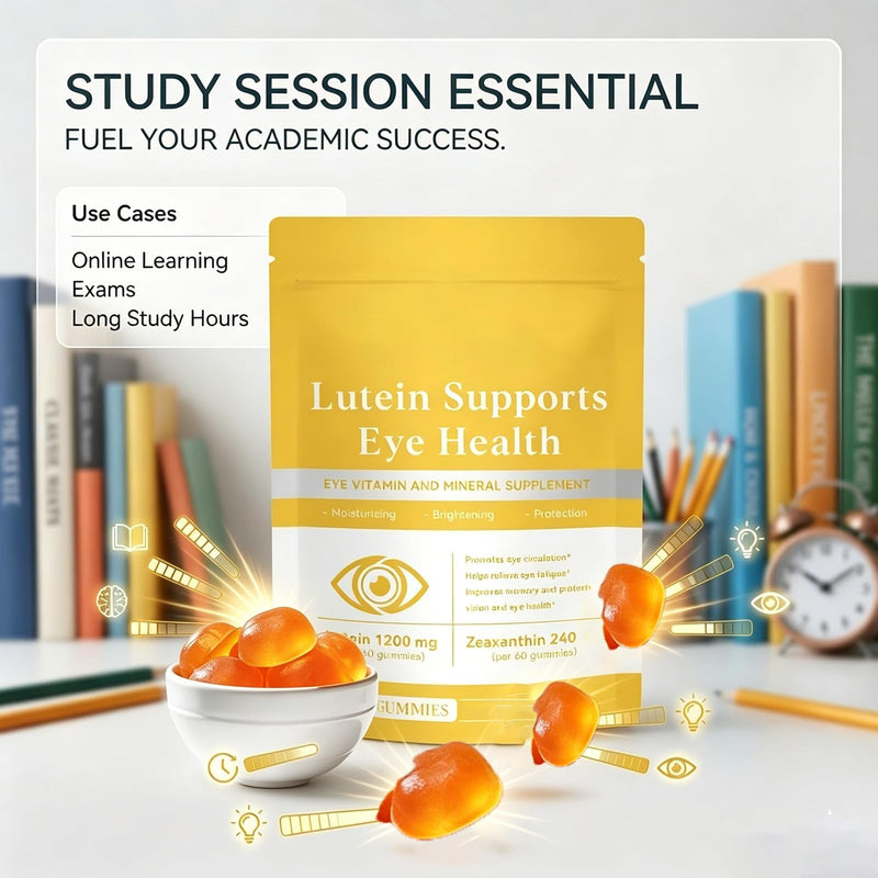Lutein & Zeaxanthin Gummies for Adults - Eye Health Support with 20mg Lutein, 4mg Zeaxanthin, Vitamin A, C & E - Natural Flavored Chewable Gummies - 60 Count Dietary Supplement