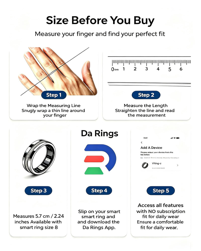 Smart Ring for Women & Men, Smart Ring Sleep Tracker, No Subscription