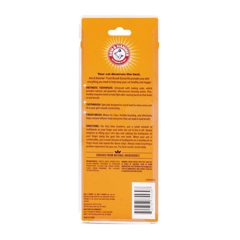 Arm & Hammer for Pets Dental Kit for Cats | Eliminates Bad Breath | 3 Piece Set Includes Cat Toothpaste, Cat Toothbrush & Cat Fingerbrush in Tasty Tuna Flavor,2.5 ounces 2.5 Ounce (Pack of 1) - BeesActive Australia