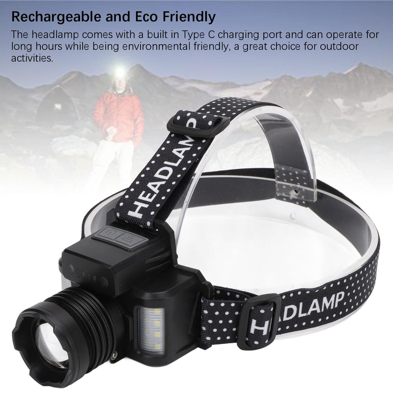 ciciglow LED Rechargeable Headlamp, 30W Type C Charging HeadLamp LED HeadFlashlight with Smart Sensor for Adults Hiking Camping Gear