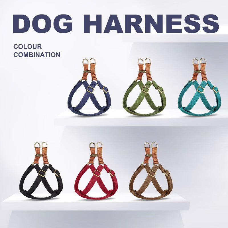 Didog Step in Dog Harness with Metal Buckles, Freedom Nylon Dog Halter Vests for Small Dogs Easy Walking Training(S:Chest 13-22", Red) S(7-18lb) - BeesActive Australia