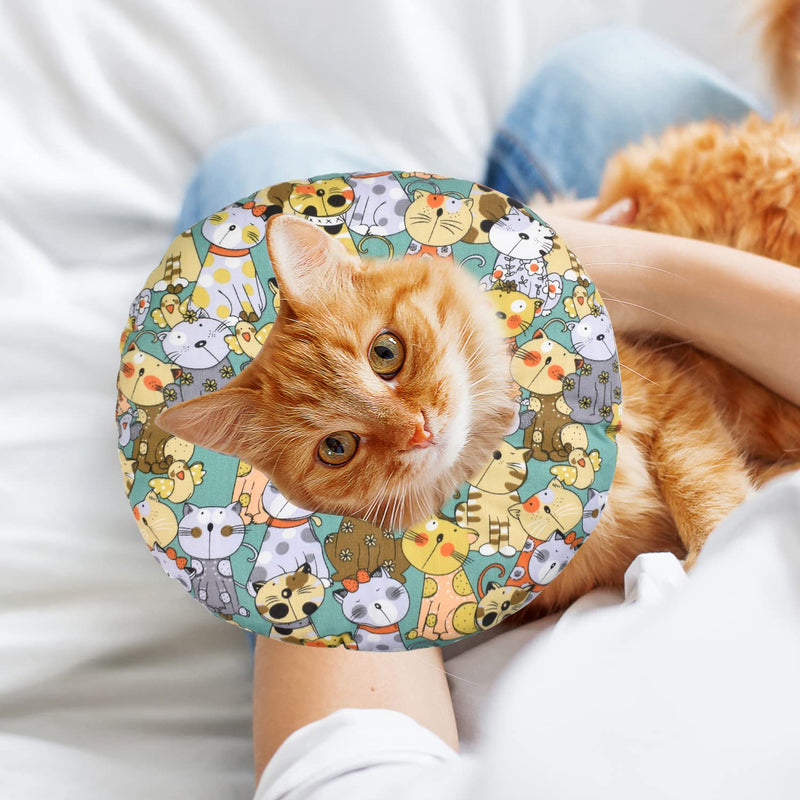Neck ruffs for cats and dogs, soft protective collar, cat anti-bite recovery collar, protective collar, adjustable protective collar to prevent infections, cat collar, cotton for puppies, kittens, S - BeesActive Australia