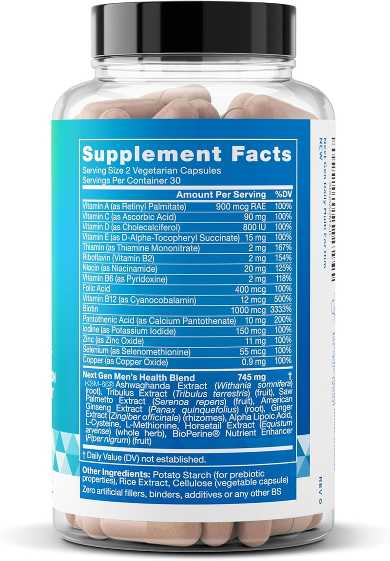 Eu Natural Multivitamin for Men, 26 Essential Ingredients, 60 Veg Capsules | Advanced daily nutrition with 26 essential ingredients to support men's health & vitality