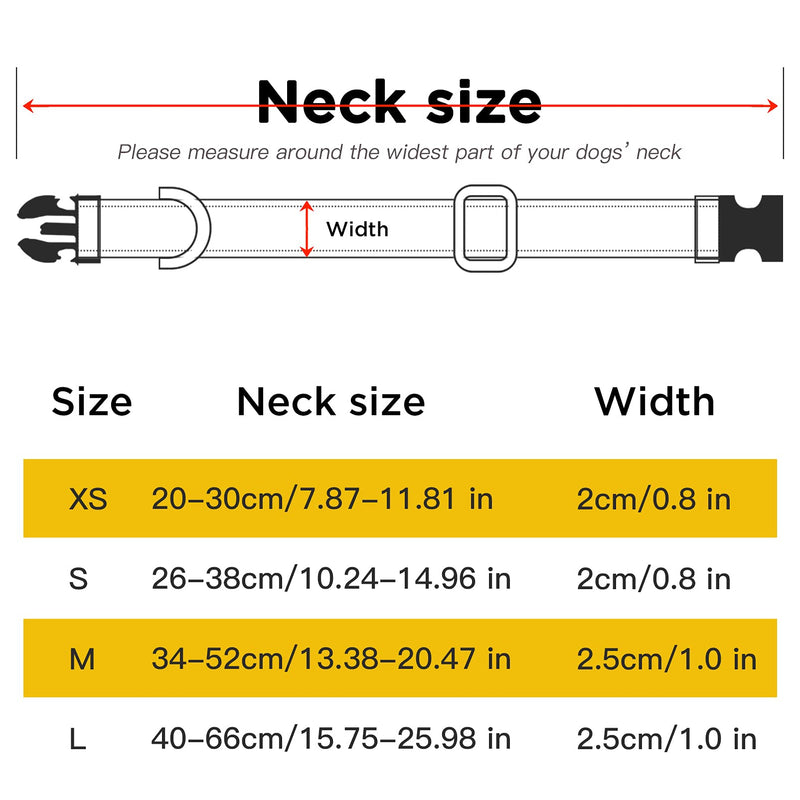 HEELE Dog Collar, Soft Padded Neoprene Nylon Dog Collar for Small Medium Large Dogs and Puppies, Adjustable and Reflective Collar Dog for Training, Pink, S: Length 26-38cm (Pack of 1) - BeesActive Australia