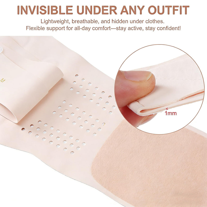 RANDY SUN Comfort Lower Back Brace for Female Workers - Breathable & Lightweight Posture Corrector, Adjustable andInvisible for Daily Wear Pain-Free All Day Wear,Pink, X-large L/XL(Waistline 30"-37") Light Pink - BeesActive Australia