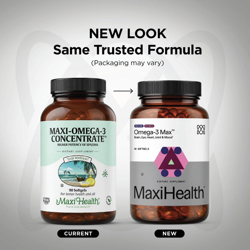 Maxi Health® Omega 3 Fish Oil Supplement 2000mg, EPA & DHA (90 Softgels) | Kosher | 680mg EPA + 460mg DHA per Serving | Wild Tuna Fish · Third-Party Tested · Gluten-Free | Heart, Brain & Joint Support 90 Count (Pack of 1)