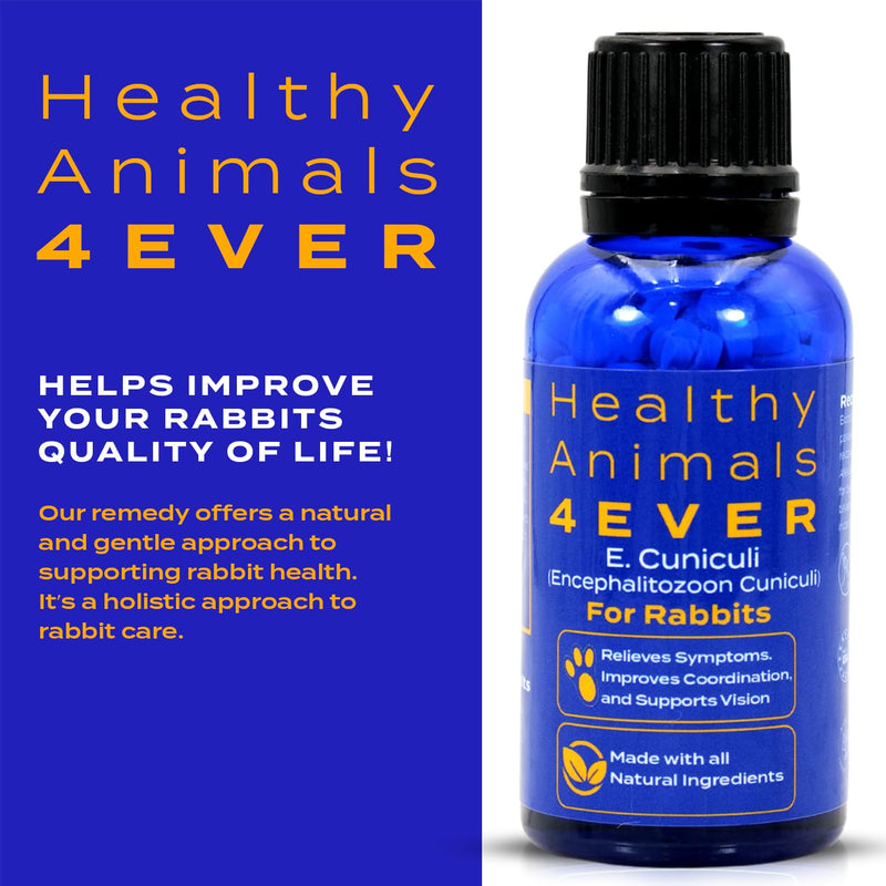 Healthy Animals 4Ever - All-Natural Rabbit E. Cuniculi Infection Treatment | Homeopathic Support for E. Cuniculi - Preventive Health Solution - Rabbit Immunity Boosting Tablets - 300 Count - PawsPlanet Australia