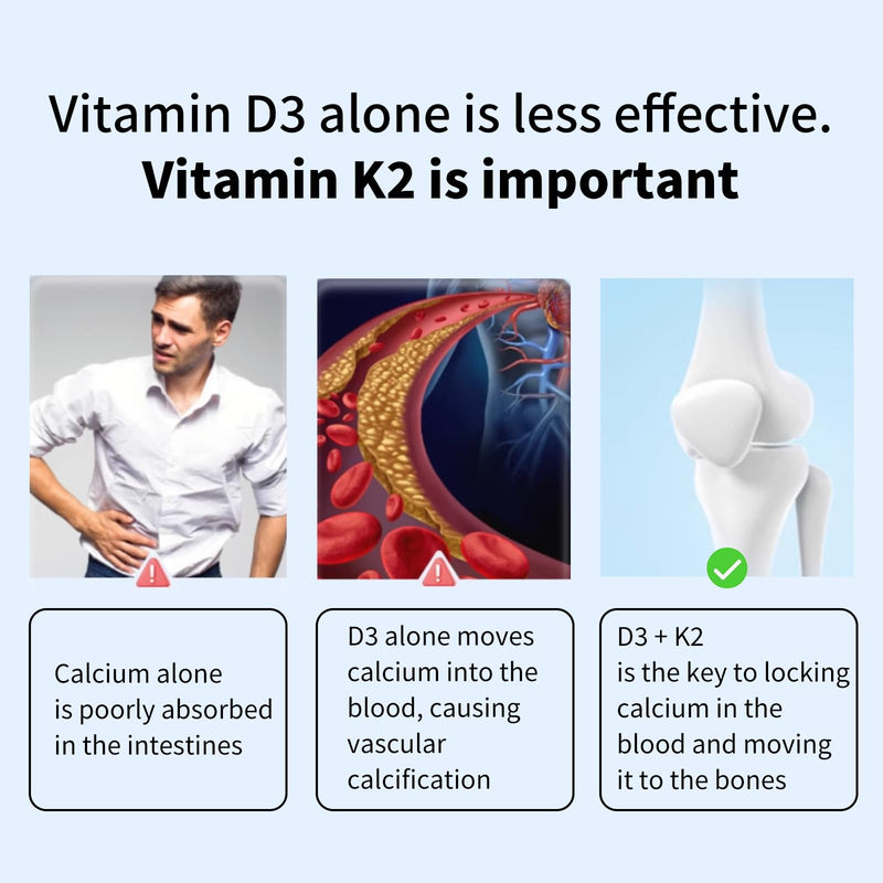 Vitamin D3 K2 Supplement Softgel with Coconut Oil, D3 10000 IU K2 200 mcg, Supports Calcium Absorption, Bone, Immune, & Heart Health 90 softgels 90 Count (Pack of 1)